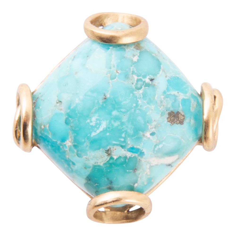Blue turquoise rhombus statement ring from Barse Jewelry featuring a bold geometric design and vibrant color.