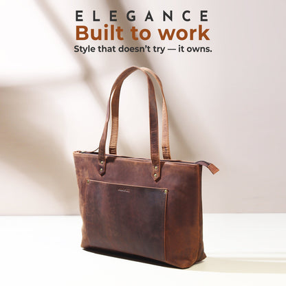 Rachel large leather tote handbag by Classy Leather Bags, featuring spacious design, sturdy handles, and premium leather material.