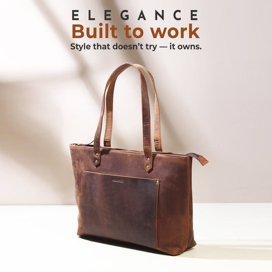 Rachel large leather tote handbag by Classy Leather Bags, featuring spacious design, sturdy handles, and premium leather material.