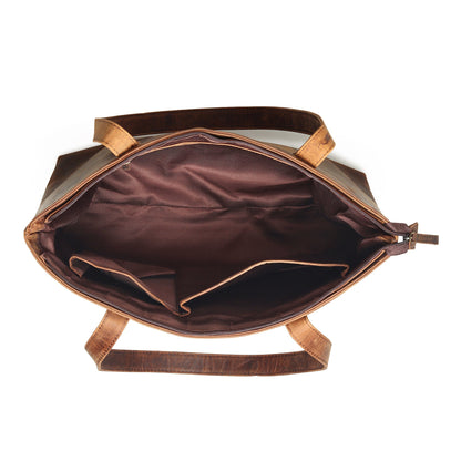 Rachel large leather tote handbag by Classy Leather Bags, featuring spacious interior, sturdy handles, and sleek design.