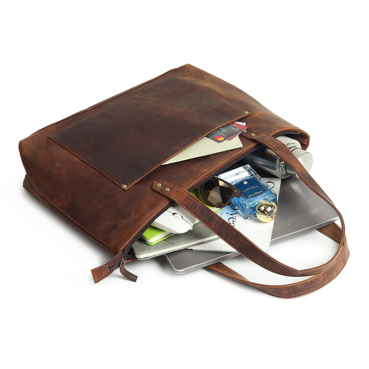 Rachel large leather tote bag by Classy Leather Bags, stylish leather handbag with sturdy handles and spacious interior.