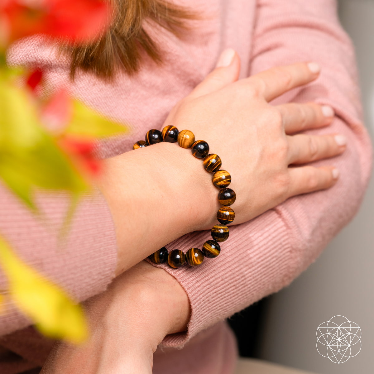 Conscious Items Built to Win 7A Grade Tiger’s Eye bracelet featuring polished tiger’s eye beads and adjustable cord for men.