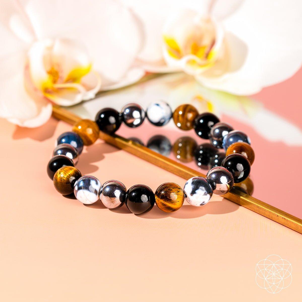 Orca’s Armor triple protection and healing bracelet by Conscious Items featuring beaded design with symbolic charms for wellness and style.