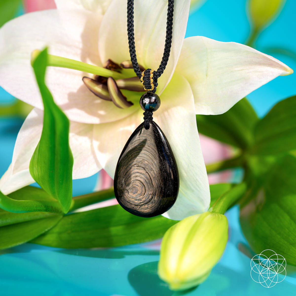 Hypersthene Millionaire Manifestation pendant necklace by Conscious Items featuring a polished stone pendant on a chain.