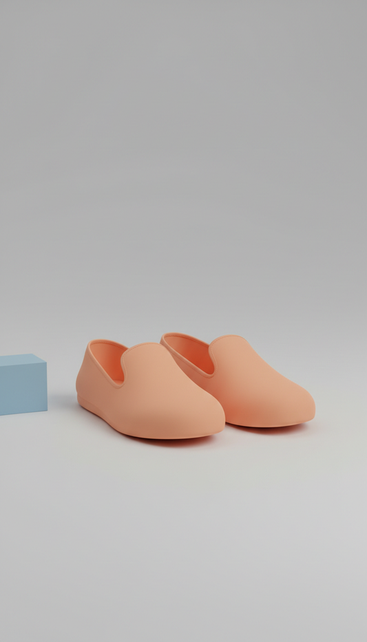 Peachy Orange Minimalist Slip-On Shoes