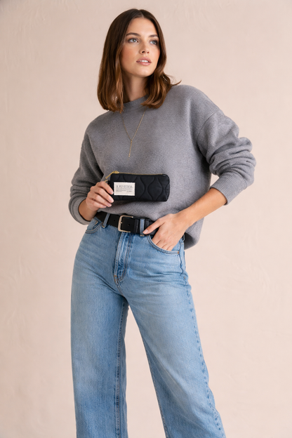 The Echo Pouch | Black Woobie Quilted